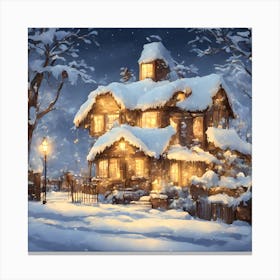 CHRISTMAS night 13 vector art Canvas Print