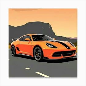 Iconic Striped Supercar in High Definition Canvas Print