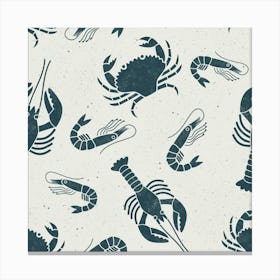 Lobsters Crabs Shrimp Crustaceans Seafood Canvas Print