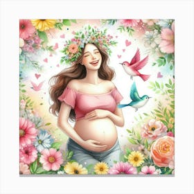 Happy Mother's Day Woman Canvas Print