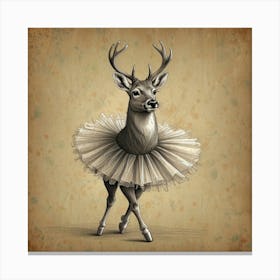 Deer In Tutu Canvas Print