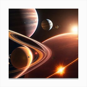 Saturn In Space Canvas Print