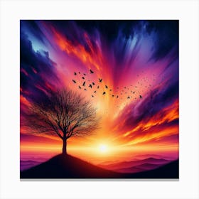 Sunset - Sunset Stock Videos & Royalty-Free Footage 2 Canvas Print