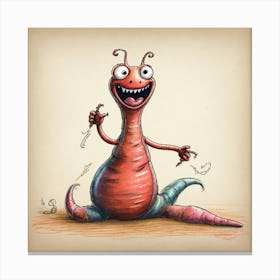 Cartoon Worm 1 Canvas Print