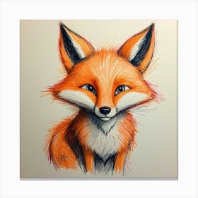 Fox Drawing 1 Canvas Print