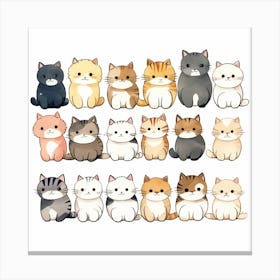 Kawaii Cats Canvas Print