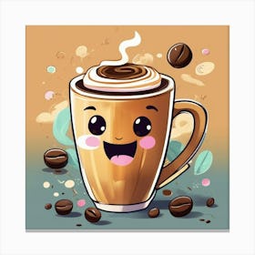 Cute Coffee Cup 3 Canvas Print