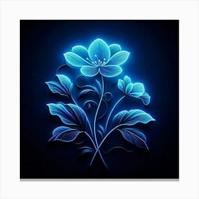 Neon Flowers Canvas Print