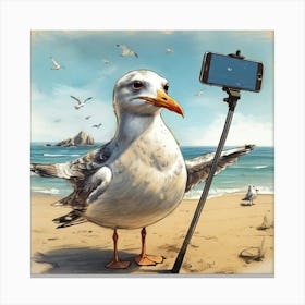 Seagull Selfie Canvas Print