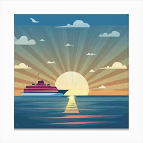 Sunset Cruise Ship Canvas Print