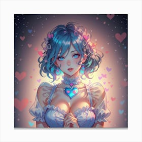 Girl With Massive Heart Canvas Print