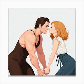 Kissing Couple 15 Canvas Print