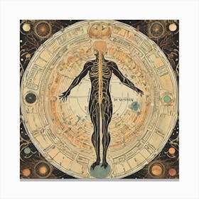 Astrological Nouveau Chart Series - 5 Canvas Print