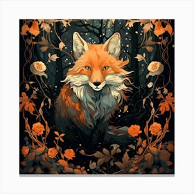 Fox In The Forest Canvas Print