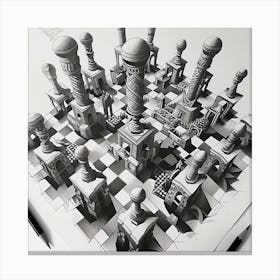 3d Chess Canvas Print