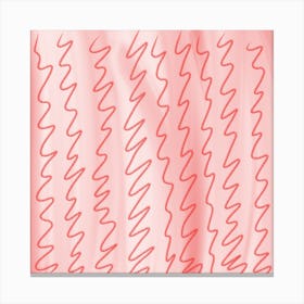 Pink Wavy Lines Canvas Print