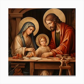 Holy Family At Work Canvas Print