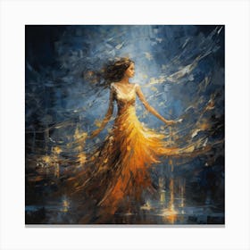 Girl In A Yellow Dress Canvas Print