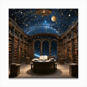 Library With Stars Canvas Print