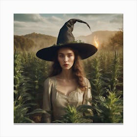 Witch In A Field Canvas Print