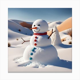 Snowman In The Desert 2 Canvas Print