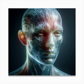 Transparent Human Head Creative Color Illustration Canvas Print