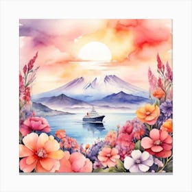 Watercolor Flower Painting 1 Canvas Print