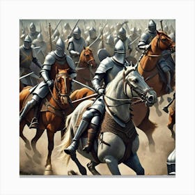 Knights On Horseback 2 Canvas Print