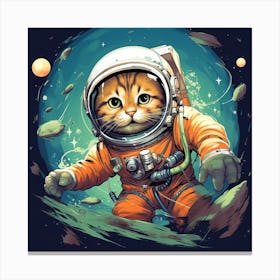 Astronaut Cat Canvas Print