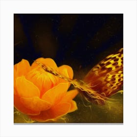 Butterfly On A Flower 2 Canvas Print