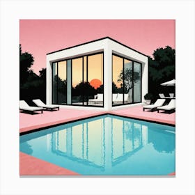 Sunset By The Pool Canvas Print