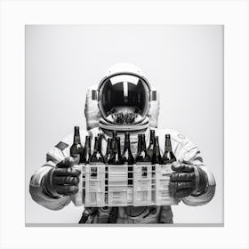 Astronaut Holding Beer Canvas Print