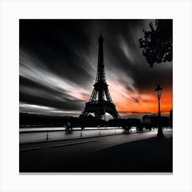 Sunset In Paris 12 Canvas Print