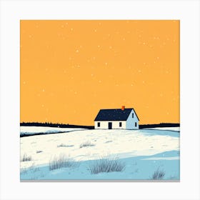 House In The Snow 1 Canvas Print