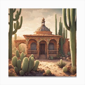 Cactus House 1 Canvas Print