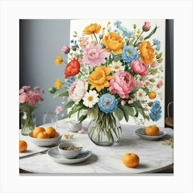 Default Flowers On The Table Art Print 0 Canvas Print