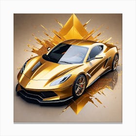 Gold Sports Car 13 Canvas Print