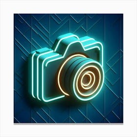 Neon Camera 5 Canvas Print