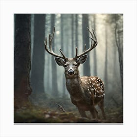 Deer In The Forest 213 Canvas Print