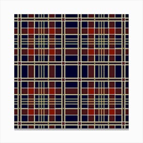 Plaid Tartan Scottish Navy Gold 1 Canvas Print