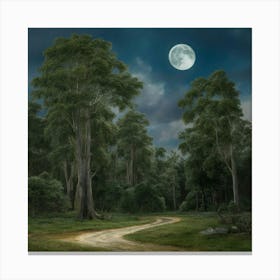 William Morris Print Night Forest Moon 6 Canvas Print