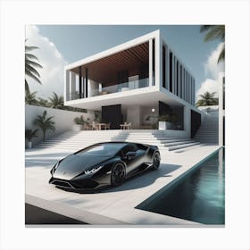 Black Lamborghini black Canvas Print