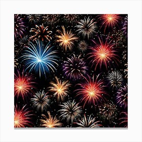 Fireworks On A Black Background 7 Canvas Print