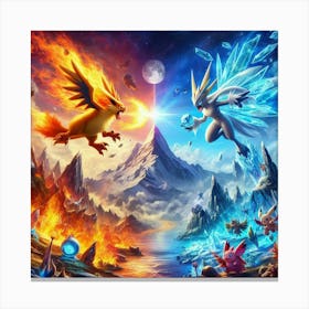 Pokemon Battle 2 Canvas Print