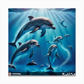 Dolphins In The Ocean 1 Canvas Print