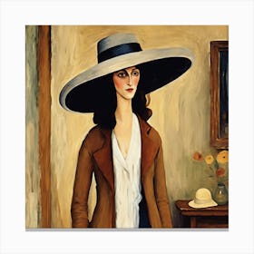 Jean Hebuterne With Large Hat, Amedeo Modigliani (1) Canvas Print