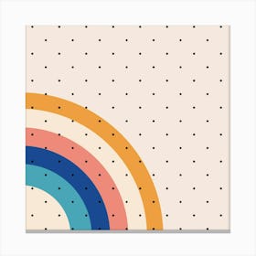 Abstract Geometric Bauhaus Polka Dots Retro Memphis Rainbow Canvas Print