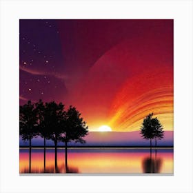 Sunset Over Water 11 Canvas Print