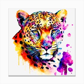 Leopard Watercolor Painting 1 Canvas Print