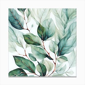 Boho leaves plant wall art Canvas Print